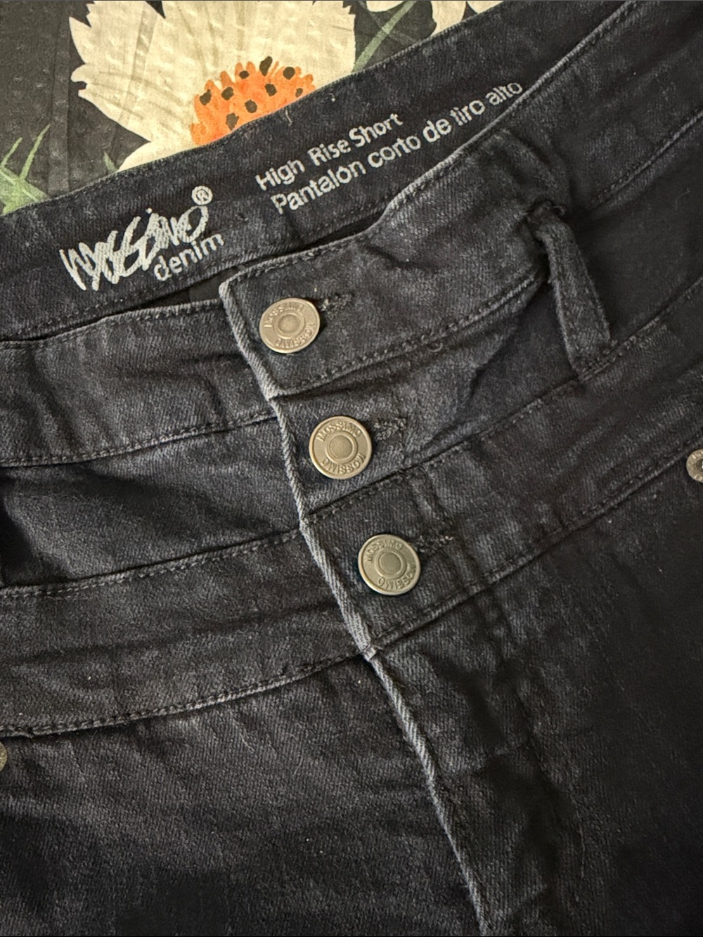 Mossimo Supply Co. High Rise Black Denim Shorts with Button Front